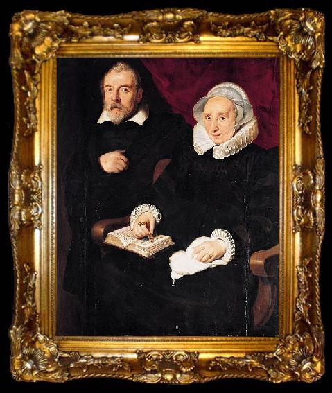 framed  Cornelis de Vos Portrait of Elisabeth Mertens and Her Late Husband, ta009-2